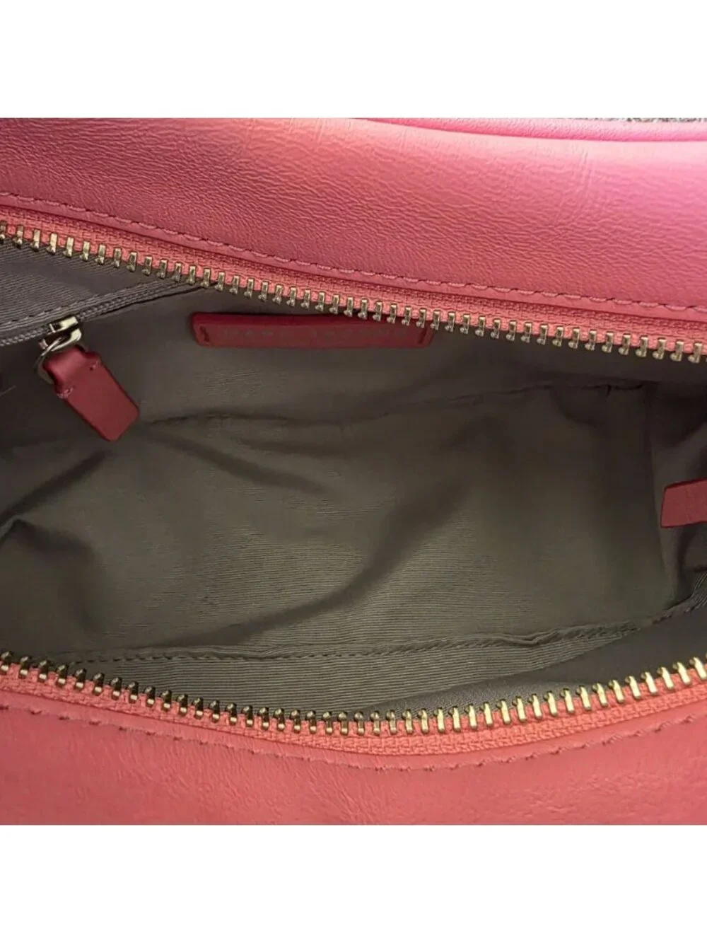 Marc Jacobs Tempo Baguette Shoulder Bag Pink Lemonade Leather Purse Silver